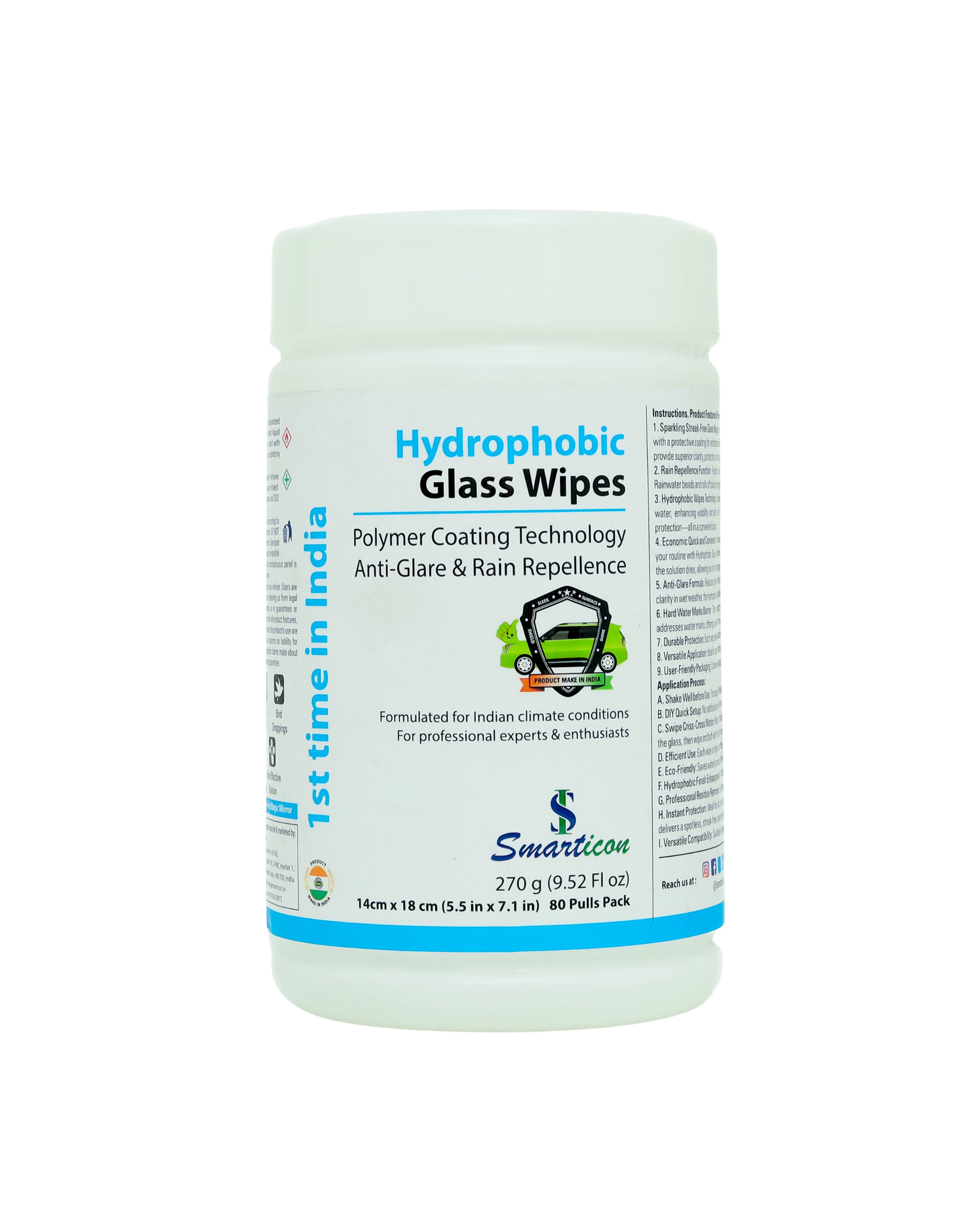 Hydrophobic  Glass Wipes