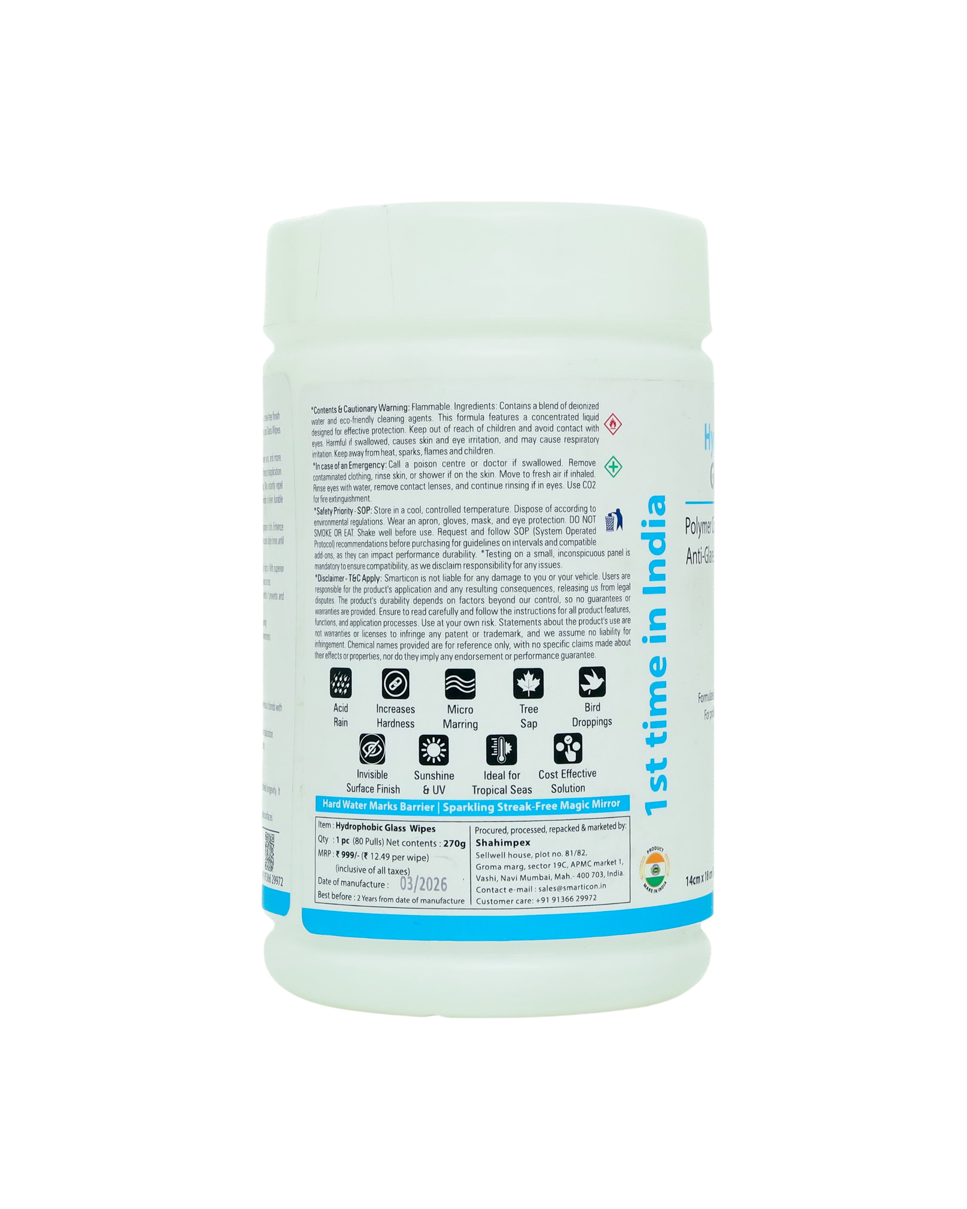 Hydrophobic  Glass Wipes