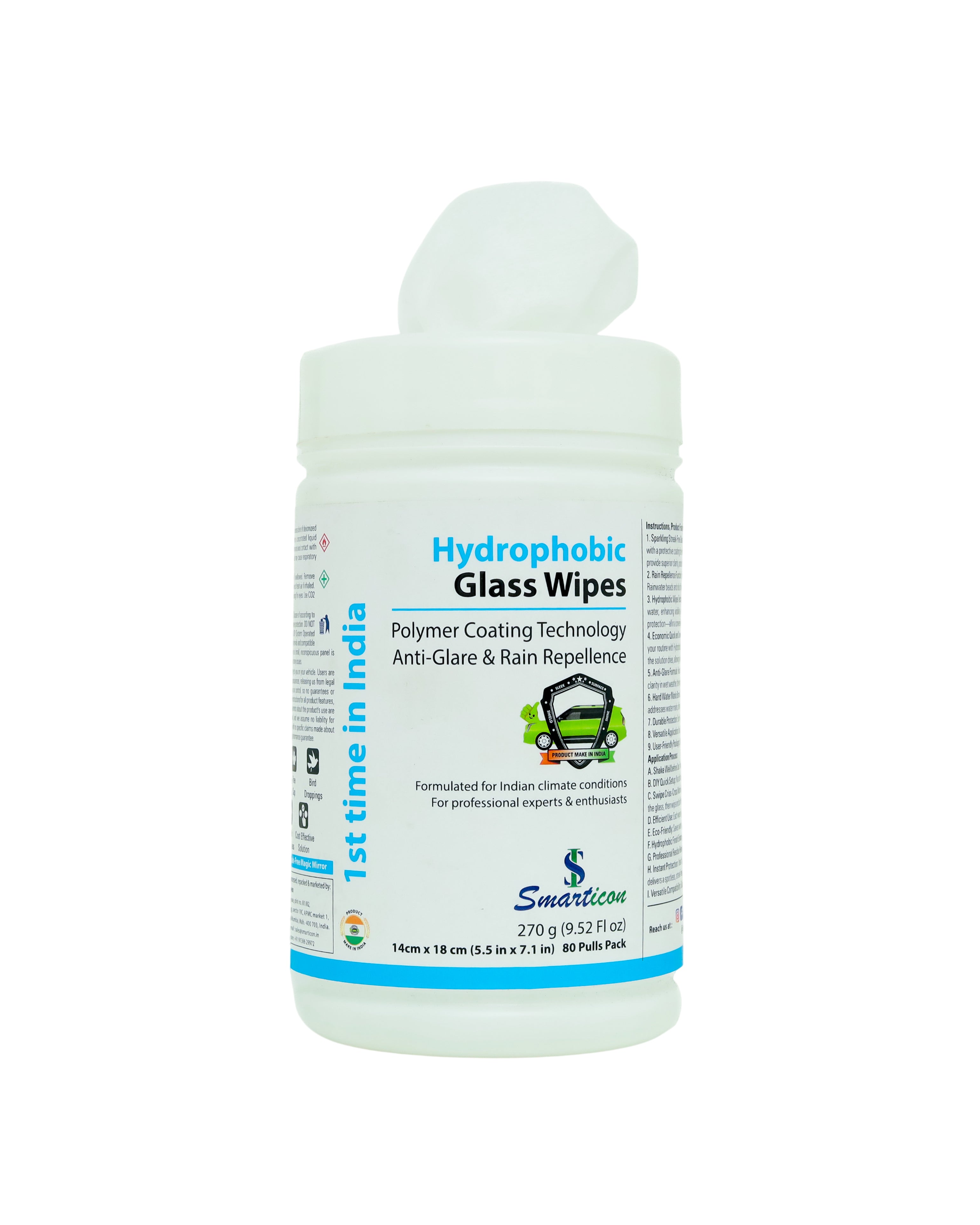 Hydrophobic  Glass Wipes