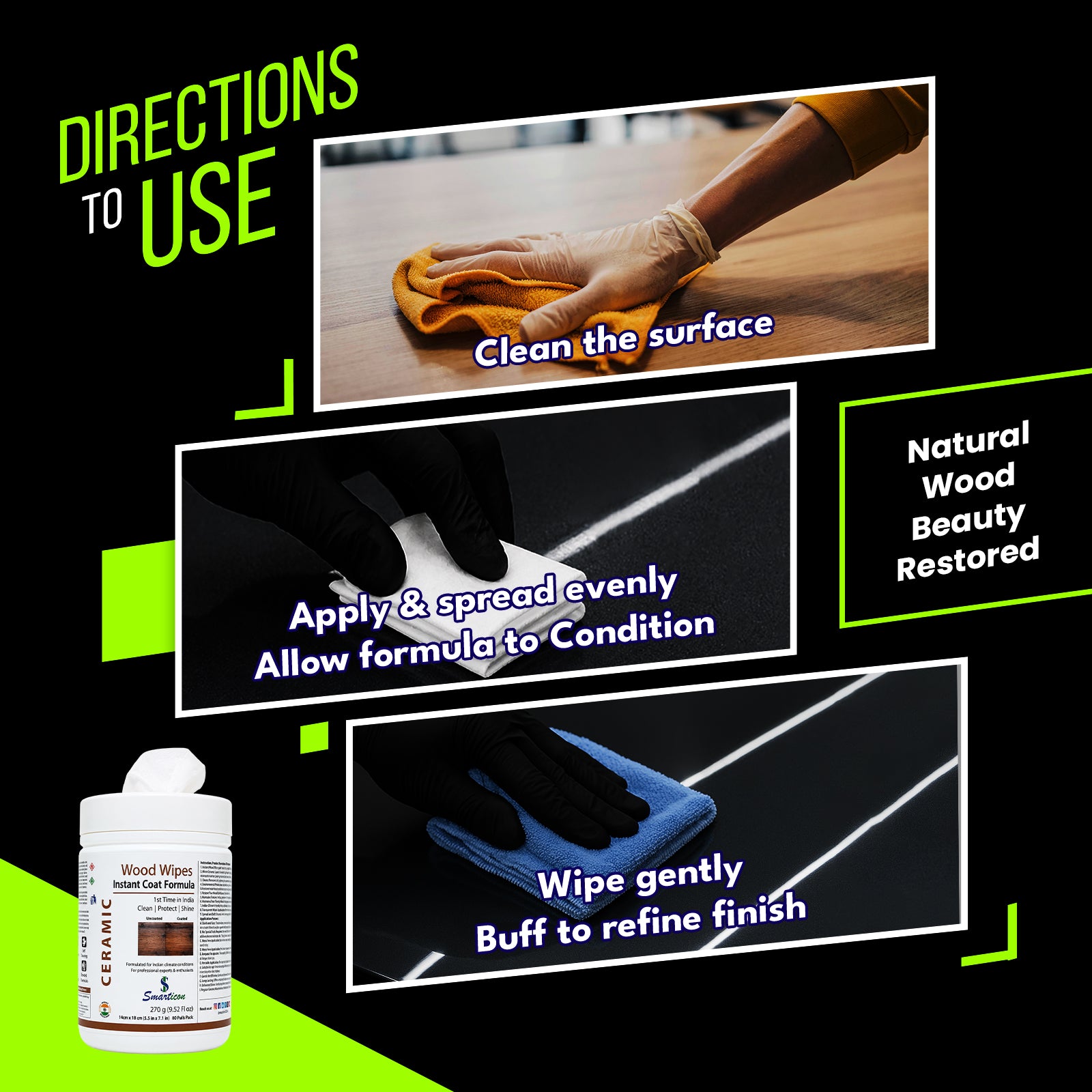 Wood Wipes Instant Coat Formula
