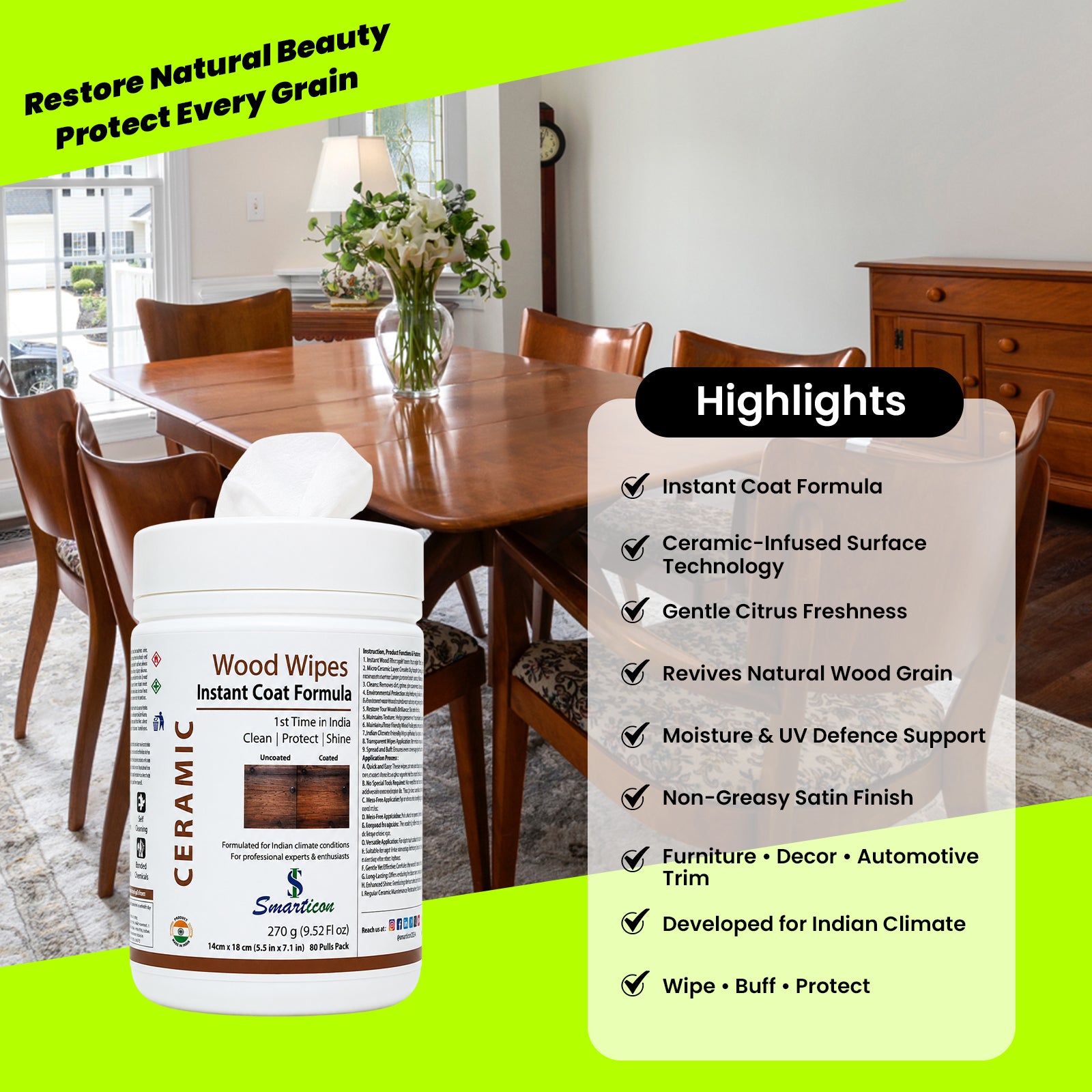 Wood Wipes Instant Coat Formula