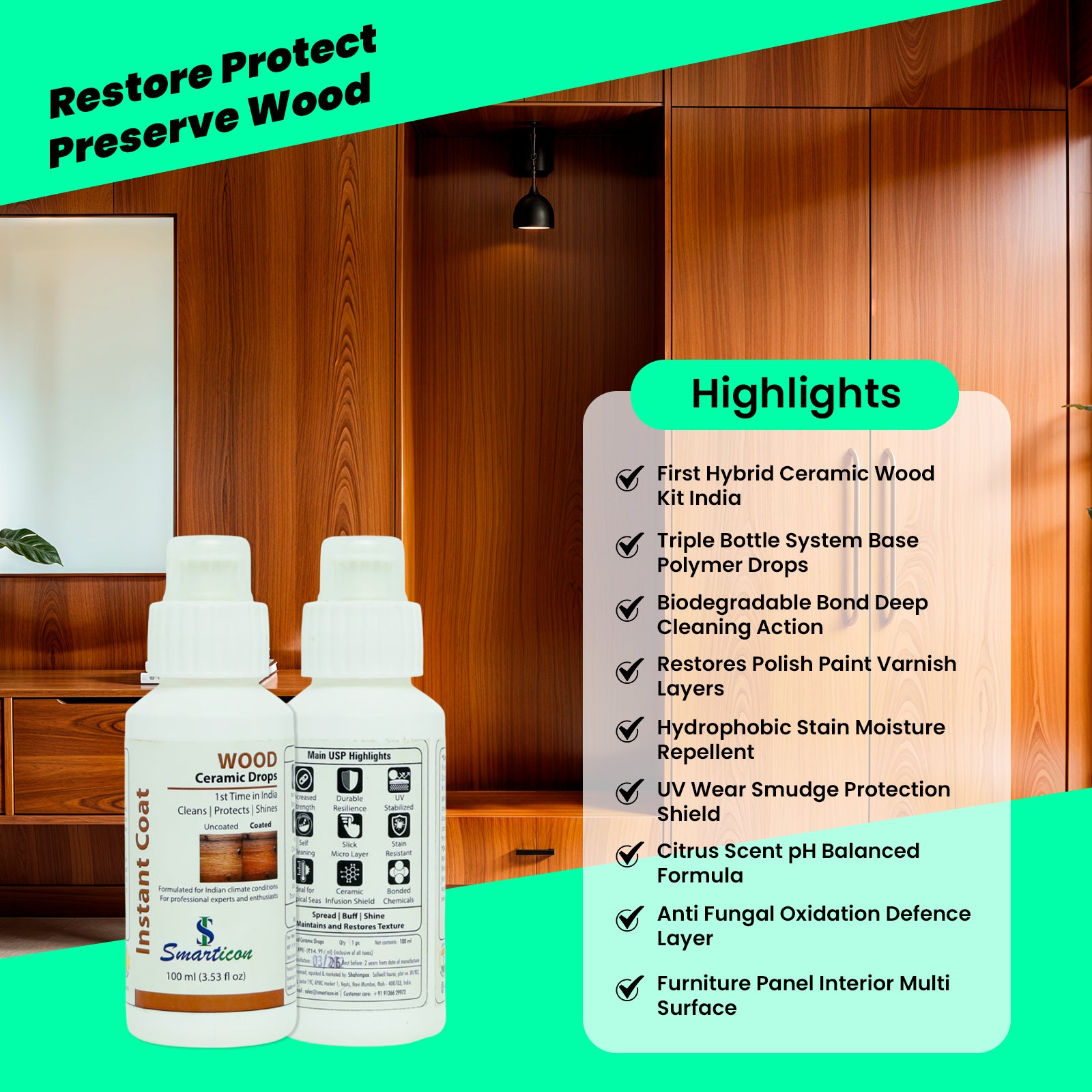 Wood Instant Ceramic Drops Coat