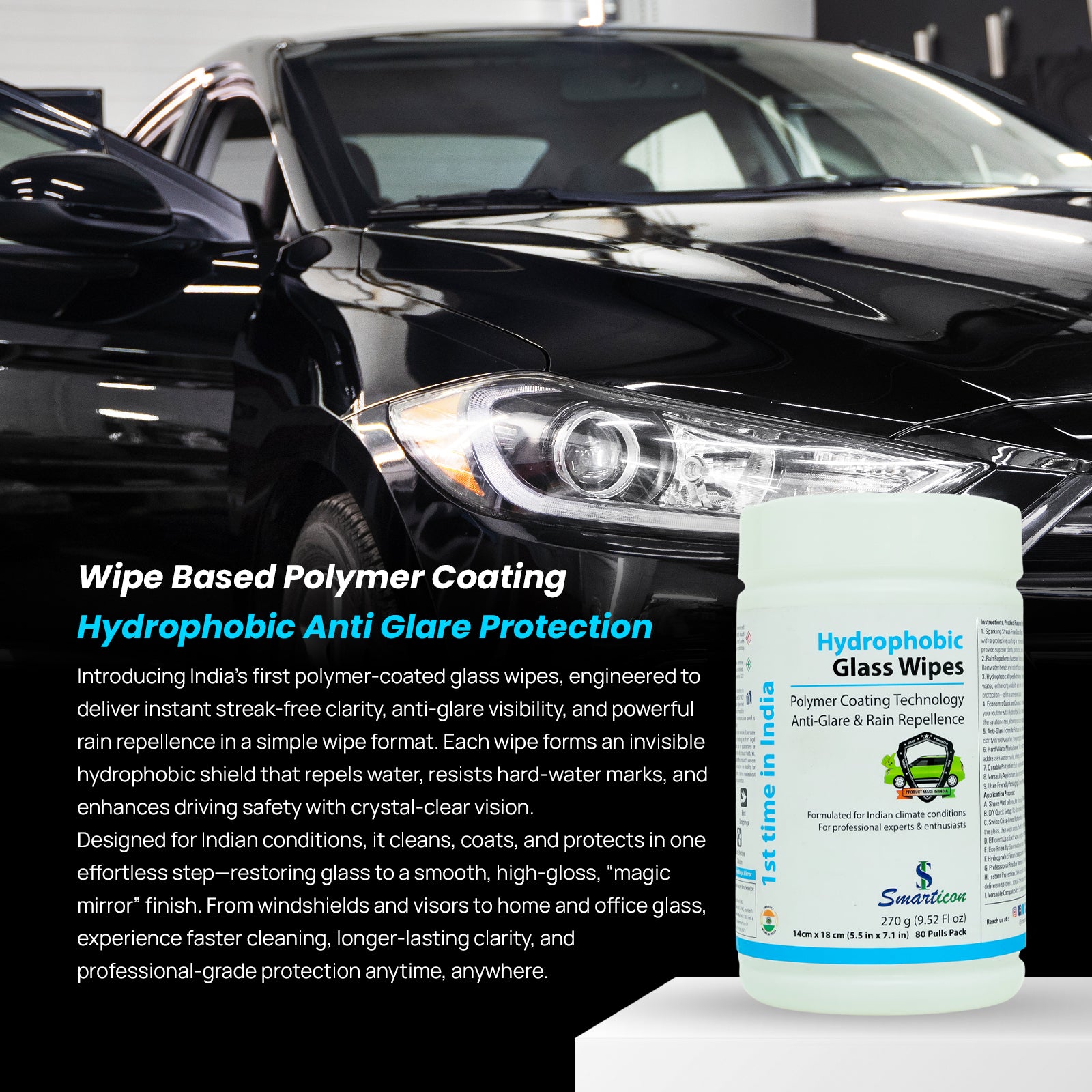 Hydrophobic  Glass Wipes