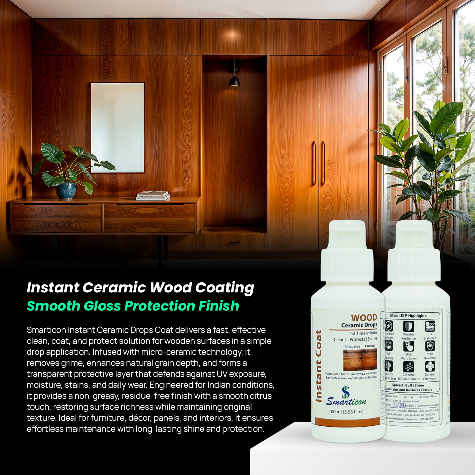 Wood Instant Ceramic Drops Coat
