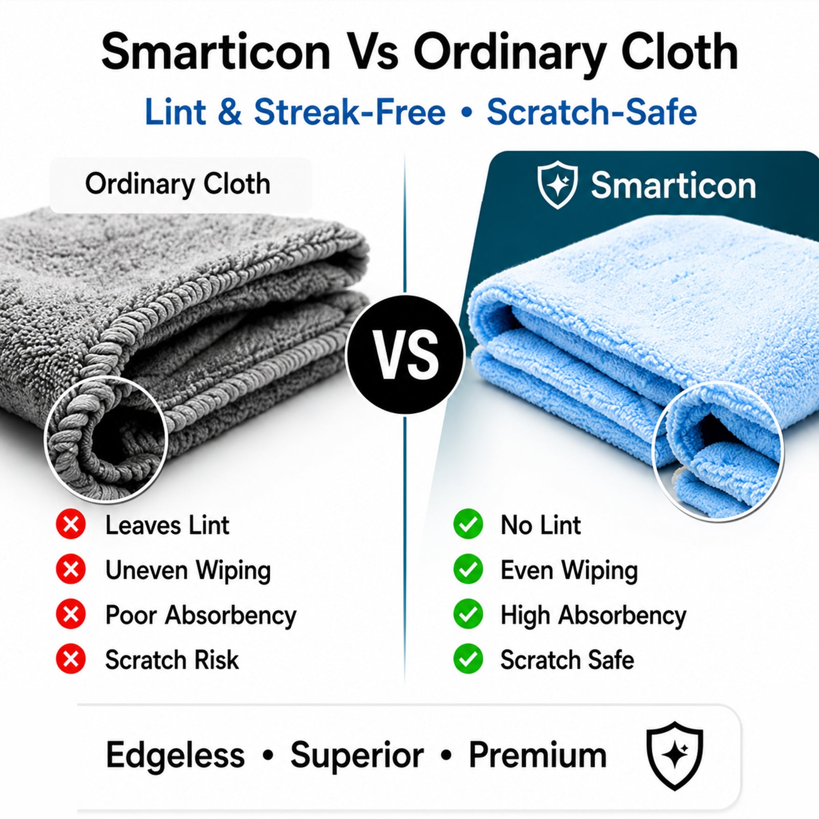 Edgeless Polishing Microfiber Cloth
